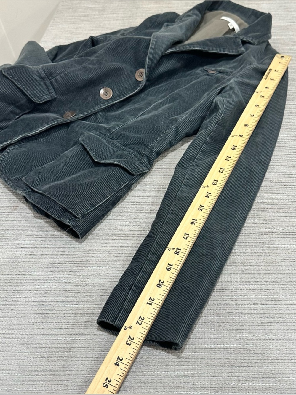 Vince‎ Jacket Blazer Corduroy Size 6 Grey  Cotton Cord Button Front Casual USA - Picture 7 of 10